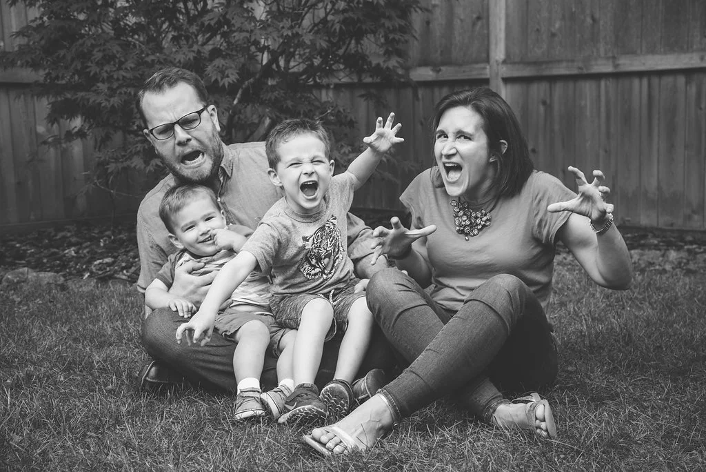 Steve Delahoyde with his wife and two sons